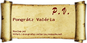 Pongrátz Valéria névjegykártya